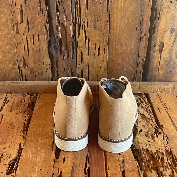 Aquatalia Men Gino Chukka Boots Beige Capuccino Suede Lace Up SZ 8.5-new no box main image 7